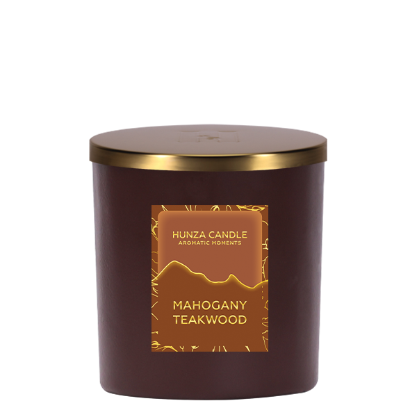 DeluxeCandle_Brown_MahoganyTeakwood Hunza Candle