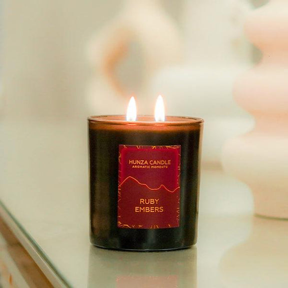 Ruby Embers Deluxe Candle - Elegant Scent Fragrant Candles – Hunza Candle